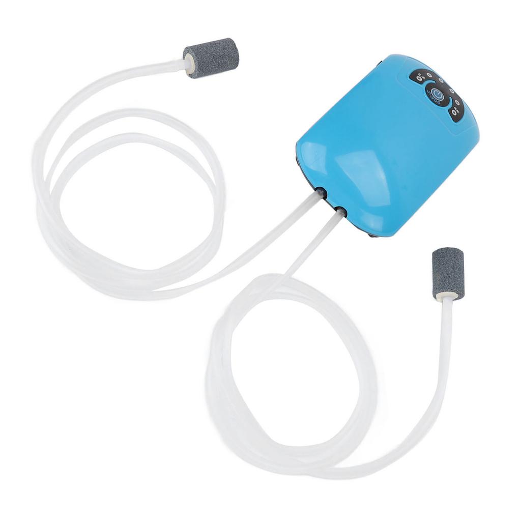 Aquarium Air Pump Quiet Dual Outlet Fish Tank Oxygen Pump with 2 Air Stone for Indoors and Outdoors