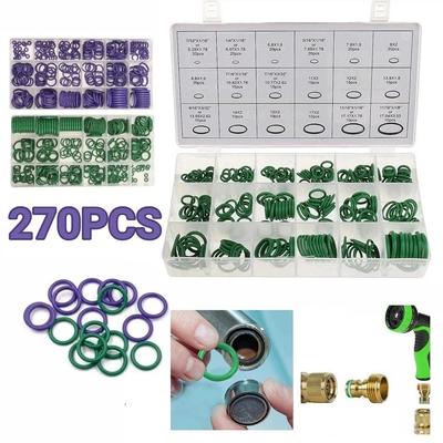 270 Stück 18 Größen Gummi O-Ring Dichtung Hitzebeständiger Auto O-Ring Gummi Ring Kit Kältemittel System