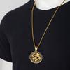 Gold Stainless Steel Zodiac Necklace Leo Scorpio Pendant for Women Men 12 Constellation Round Charm Jewelry Gift