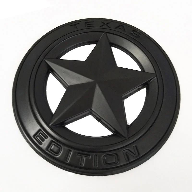 Metal TEXAS EDITION Shield Pentagram 3D Emblem Badge Car Fender Side Tail Body Sticker for JEEP Wrangler Liberty Grand Cherokee ALU1
