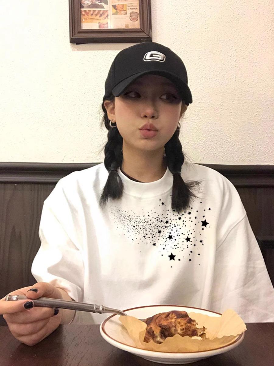 

Women s Oversize T-Shirt - American Niche Design, Summer 2025 Short Sleeve XL білий