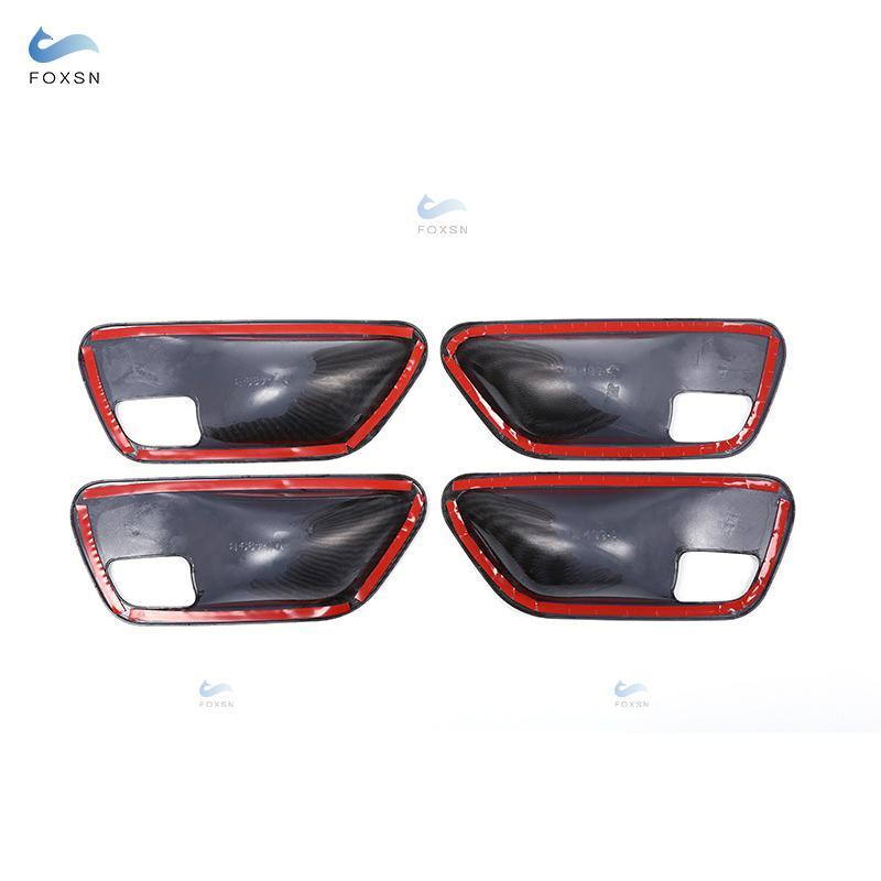 For BMW 3 4 Series F30 F32 2013 2014 2015 2016 2017 2018 Carbon Fiber Texture / Sliver Car Interior Door Handle Bowl Cover Trim