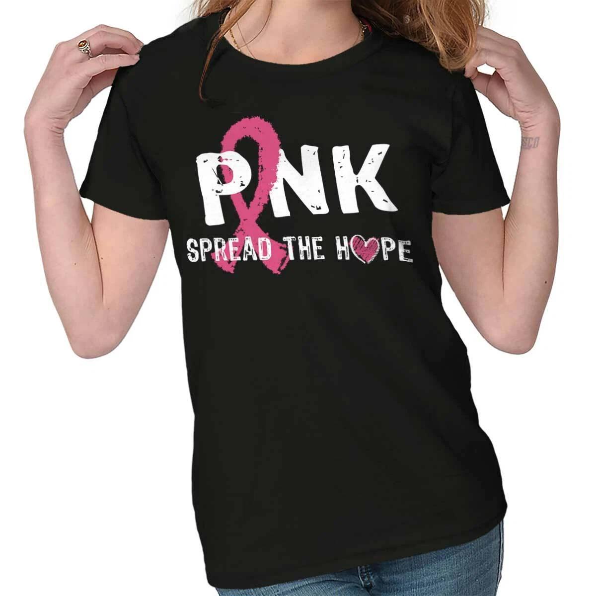 Breast Cancer Awareness Ribbon Spread Hope Womens Top Junior Graphic Tee XXXXL