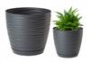 Anthracite Plastic Flowerpot with Saucer, 107x11cm, Round