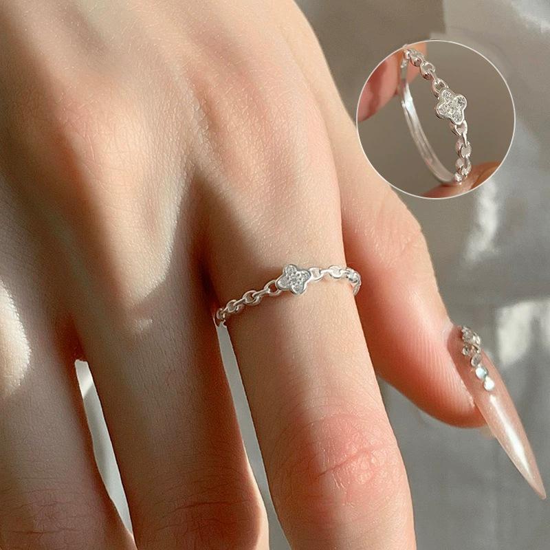 Trendy Cute Floral Adjustable Stackable Ring for Women, Fresh Mori Style, Ins Style, Index Finger Ring.