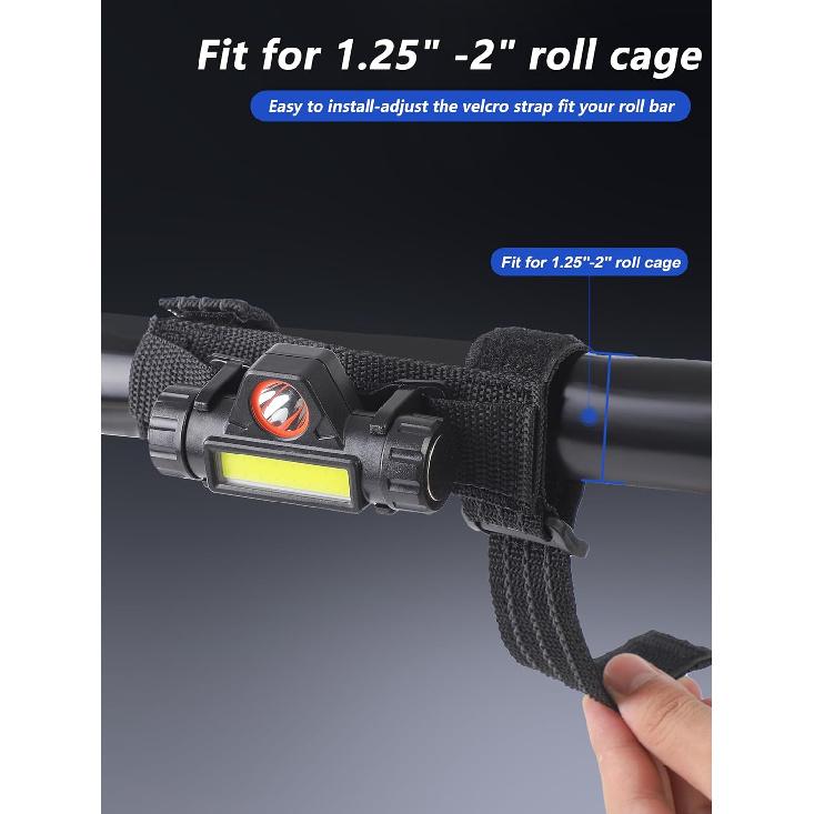 UTV Interior Dome Light, 1.25'-2.0' Roll Bar Mount Overhead Roof Light, LED, 1Pc, Powersports Accessory Light, Compatible With Polaris RZR Ranger Can