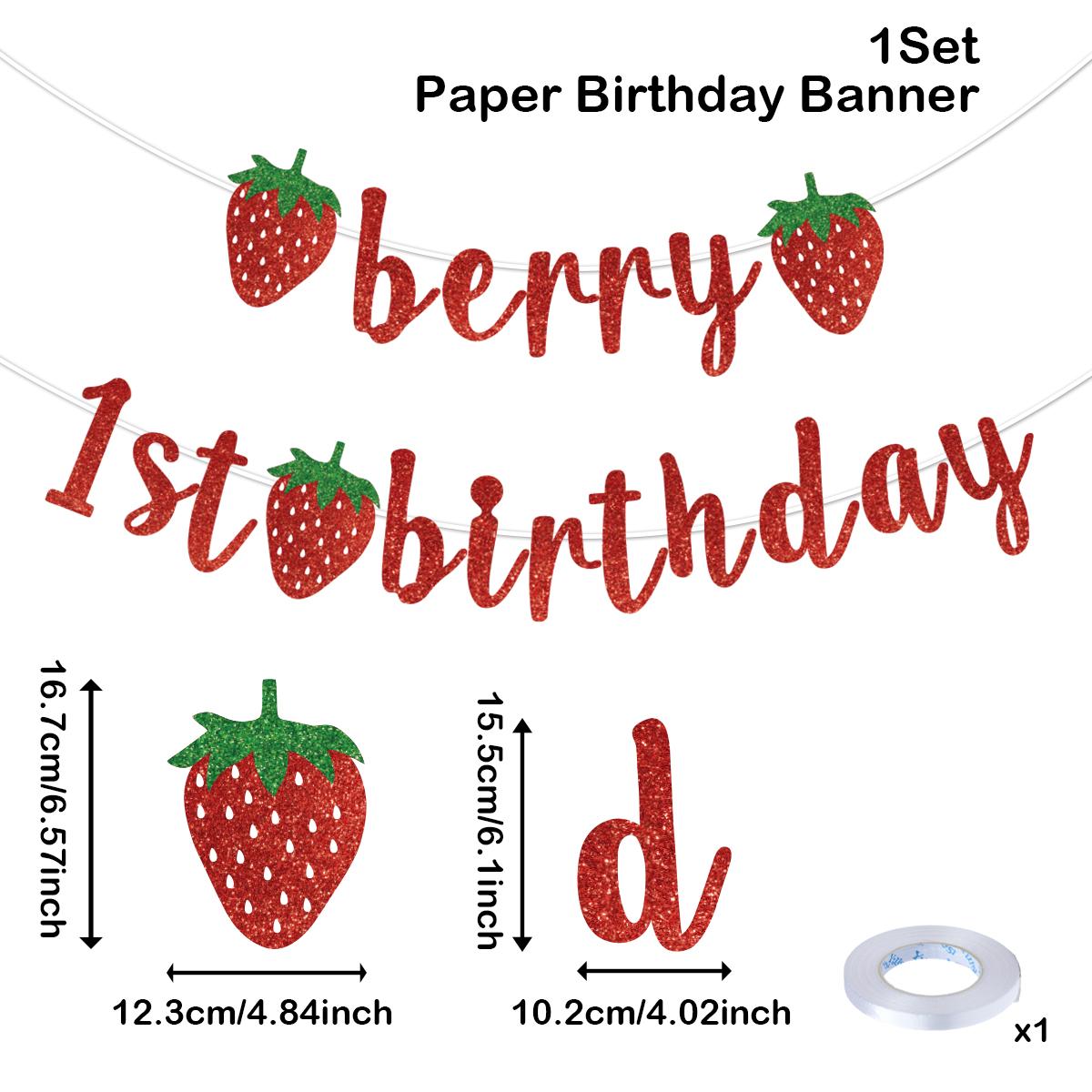 

Баннер С Днем Рождения Клубника Украшение для вечеринки по случаю дня рождения Дети 1-й Летний День рождения Клубника Принадлежности для вечеринки Подарки Детский душ