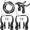 Bike Front Rear V Brake Set Aluminum Alloy Mountain Road Bike V Brake Set Riding Accessories Black Mountain Bike Brake Set