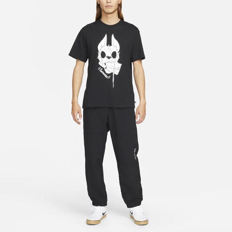 Nike SB Print Pattern Skateboarding Short Sleeve T-Shirt Men Tops Black DN7329-010