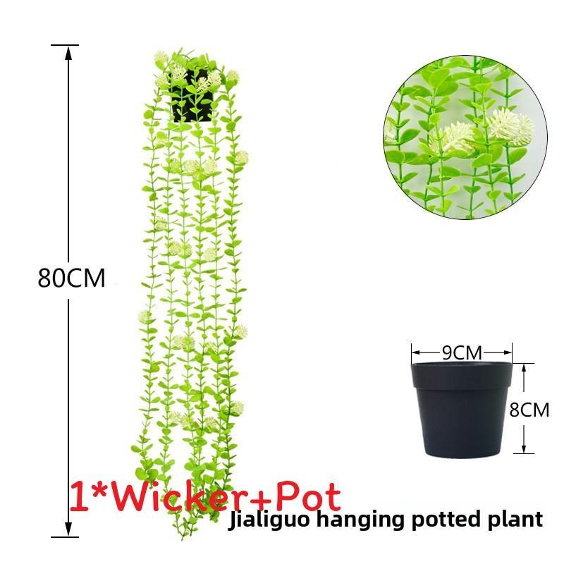 Faux Hanging Vine Plant With Green Leaves For Balcony And Party Decoration