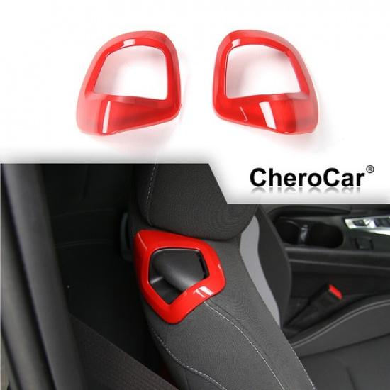 2PCS Red Seat Back Headrest Adjust Switch Cover Trim For Chevrolet Camaro 2017+