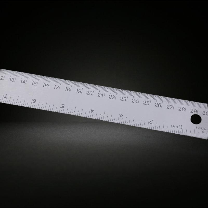 Elegant 12Inch Metal Ruler with Cork Backing Smooth Finishes for Accurate Measurements In School and Office
