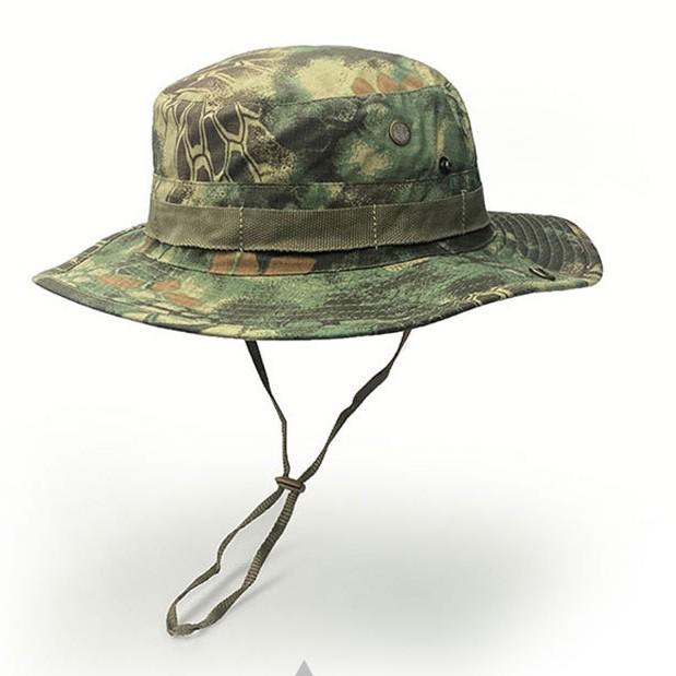 Camouflage Adjustable Outdoor Sun Hat with Chin Strap and Customizable Logo