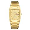 WWOOR Luxury Business Men Watches Gold Quartz Stainless Steel Sport Clock Waterproof Week and Date Wrist Watches