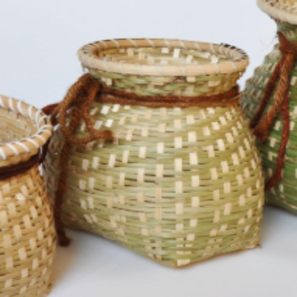 Lightweight Wicker Rattan Baskets Round Handmade Woven Storage Container Farmhouse