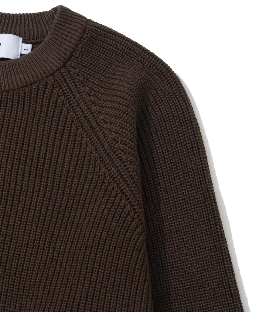 KNITTED [Nitied X Fashion Planet] Cotton Waffle Round Knit Brown