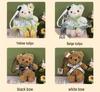 Adorable Little Bear Plush Pendant for Girls' Bags – Moe Style Doll with Flower Skirt Keychain Gift