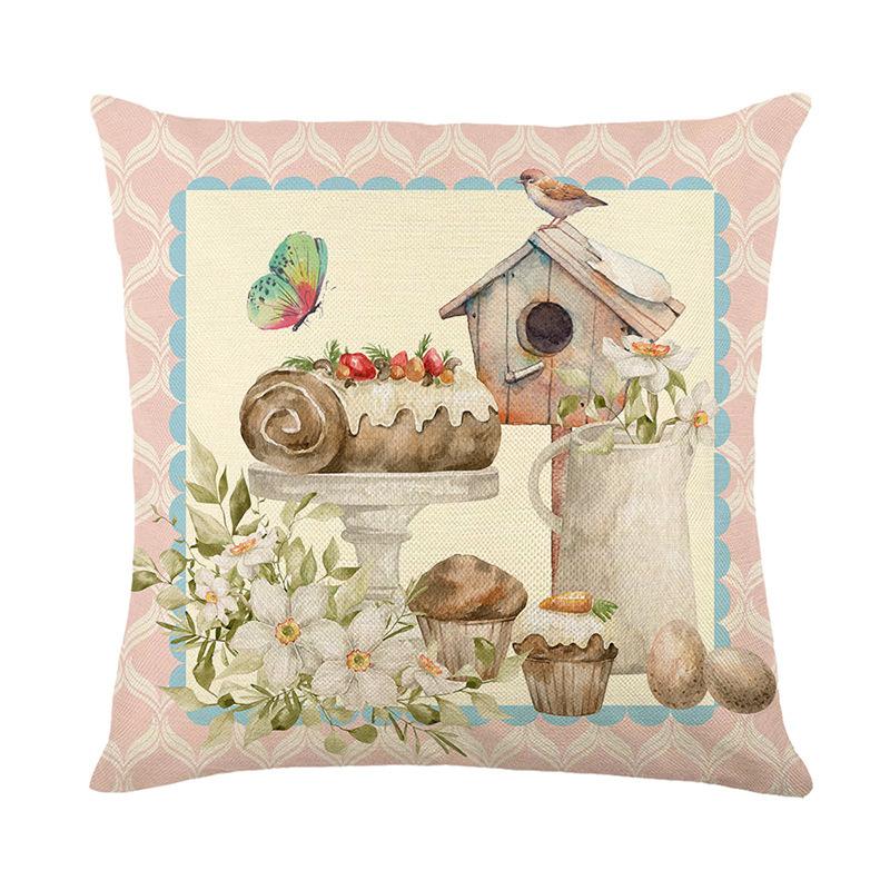 

Pink Easter Pillow Cover Pillow Cushion Cover Car Sofa Bedside Cushion 45 * 45Cm without pillow core