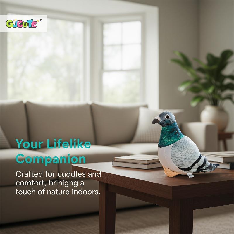 1Pcs Simulation White Green Pigeon Stuffed Animal Doll Lifelike Bird Plush Toys Photography Props Home Decor Gifts