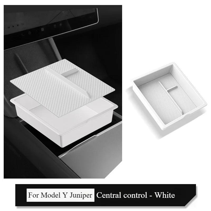 For Tesla Model Y Juniper 2025 Central Control Storage Box Armrest Box Eyeglass Holder Organizer Tray Car Interior Accessories