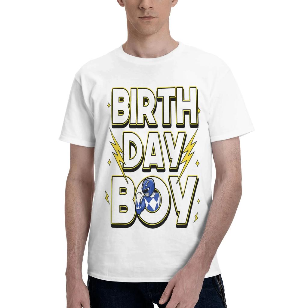 Power Rangers Birthday Boy Blue Ranger Unisexs Tshirt Clothes Casual Tee Shirt Short Sleeve Fugees Pure Cotton