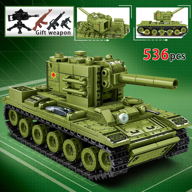 Nieuwe WO2 Militaire Tanks Bouwstenen T-34 99 Hoofdgevechts Pantserwagen Model Soldaat Figuren Bakstenen Educatief Speelgoed Cadeau