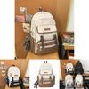 Modern Casual Backpack With Bold Letter Pattern And Padded Shoulder Straps For School Use