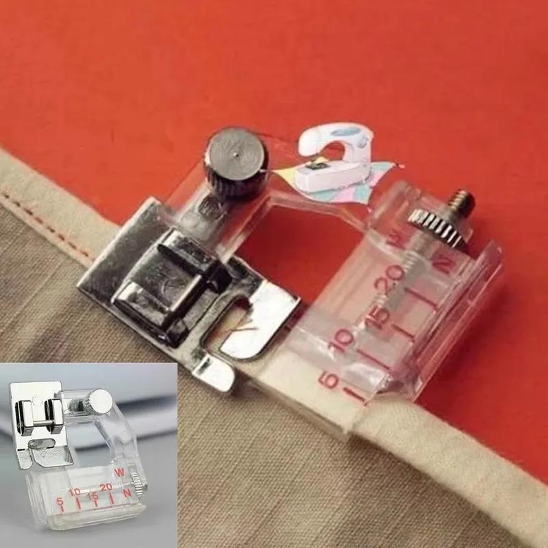 Adjustable Bias Tape Binding Foot Snap On Presser Foot For Singer Brother and Most of Low Shank Sewing Machine Accessories