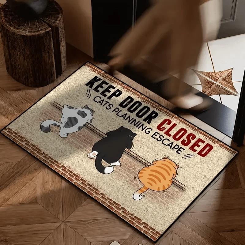 Cartoon Cute Cat Floor Mat for Bedroom, Kitchen, Porch, Entrance, Indoor and Outdoor Welcome Mat, Home Decoration