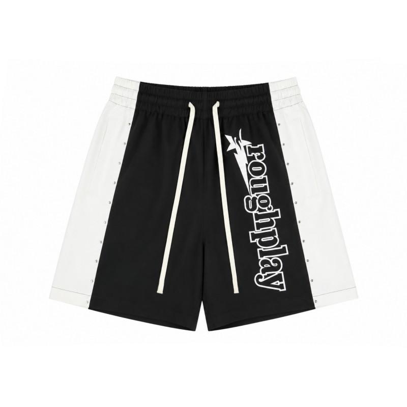 Men Women Loose Fit Streetwear Shorts With Letter Print Rhinestone Embellishment Breathable Quick Dry Casual Pants