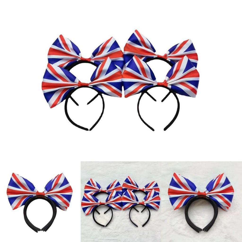 British Union Jack Bow Tie Headband Hairband For Platinum Jubilee Celebrations Unisex