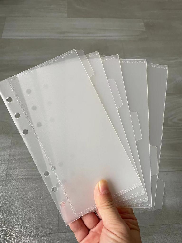 A5 A6 A7 5Pcs Binder Pockets Binder Zipper Folders for 6 Ring Notebook Divider Page Waterproof PVC Leaf Document Filing Bag