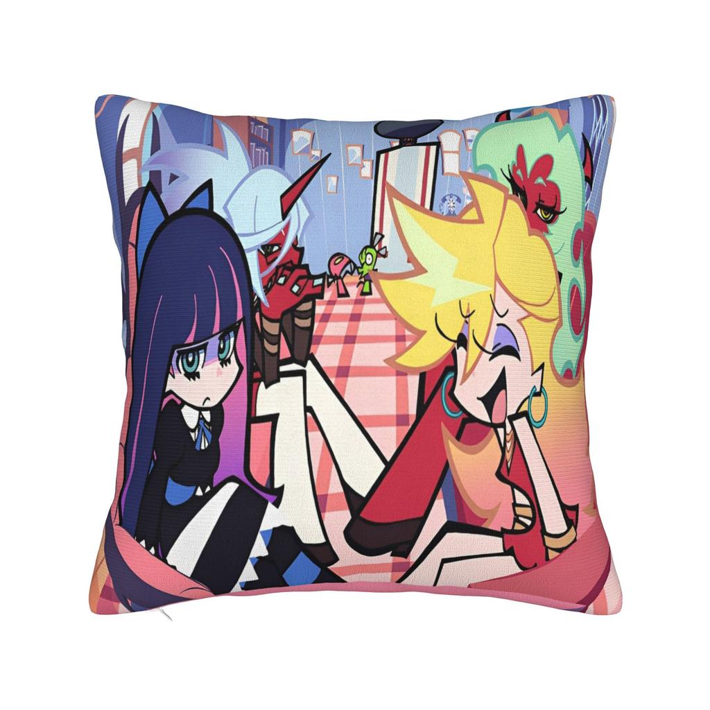 Panty Stocking with Garterbelt Square Pillow Case Cartoon Cushion Covers Custom Zipper Decor Pillowcase for Living Room 40x40cm