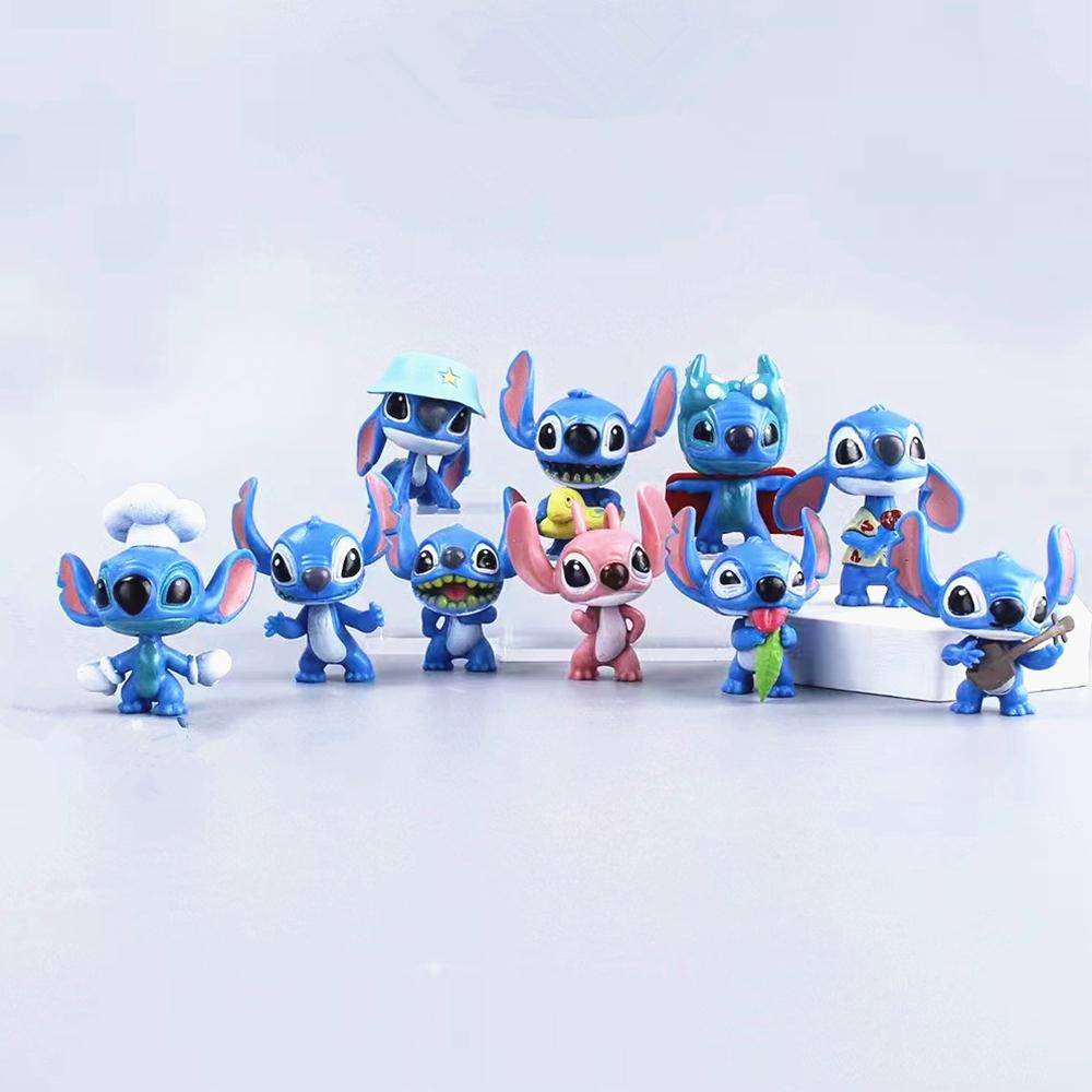 10 ks Deluxe figurková sada Lilo a Stitch pro párty a domácí dekoraci