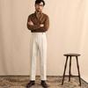 Pantaloni da abito casual da uomo a vita alta, dritti e larghi, con fibbia Naples Paris
