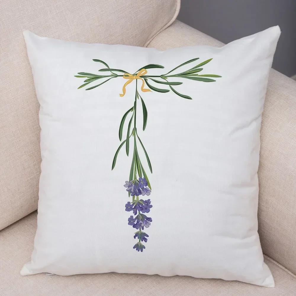 Lavender Letter Cushion Cover Sofa Home Car Decoration Living Room Bedroom Pillowcase 45X45Cm Pillowcase