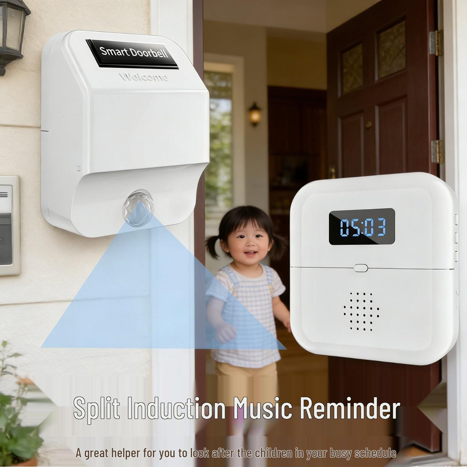 Chenji Child Safety Doorbell: Entry Induction Reminder for Worry-Free Parenting Transmitter (Requires Pairing)