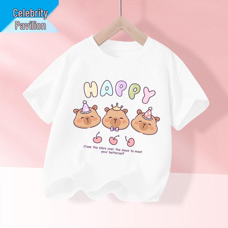 Girls' Breathable Cotton Short Sleeve Summer T-Shirt 2025 - Fashionable and Comfortable Children's Top