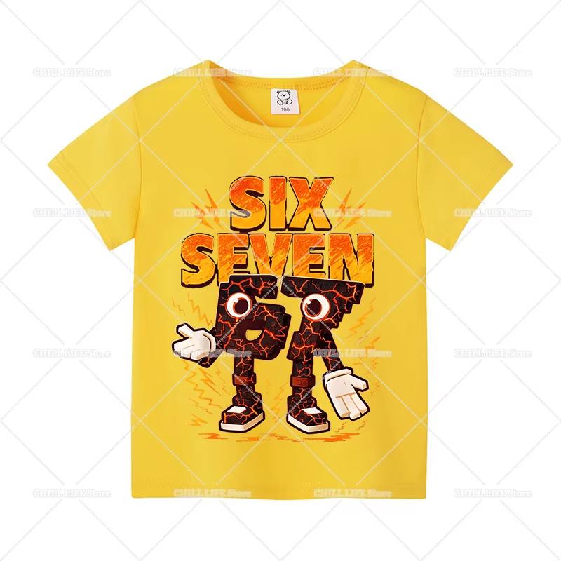 Kids Pink SIX SEVEN 67 Lightning Graphic TShirt Soft Cotton Cute Wear for Girlstk0169 100