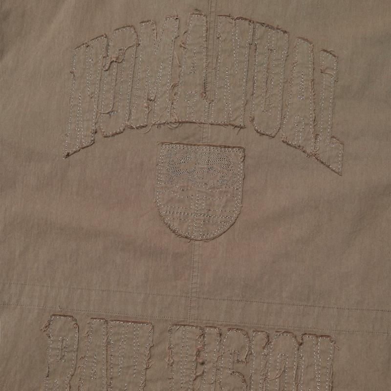 Nomanual Patched Emblem Parka   Washed Brown