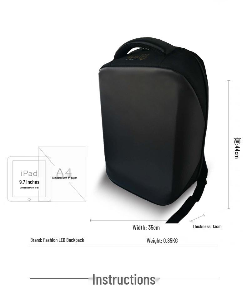 LED Werbe-Rucksack mit Display für Reisen & Outdoor-Bekleidung