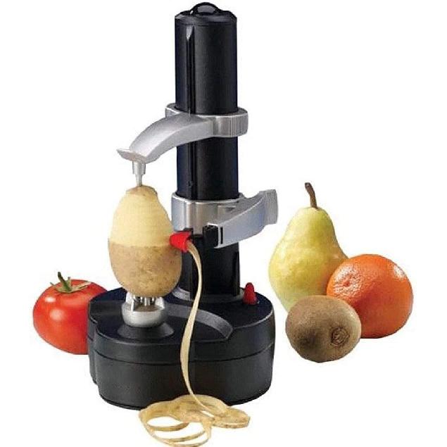 Vegetable and Fruit Sharpener Electric Peeler, Automatic Peeler, Multi-functional Peeler, Kitchen Utensils, Apple, Pear, Potato, Black