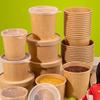 Min Nai Disposable Kraft Paper Takeaway Food Container with Lid