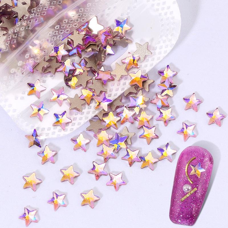 Aurora Pink Symphony Ab Nail Drill Flat Bottom Special-Shaped Nail Drill Nail Drill Diy Jewelry Accessories