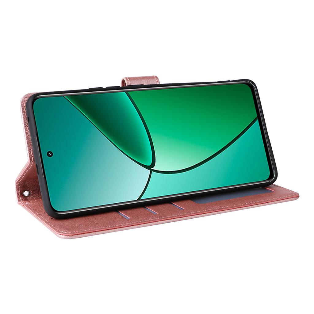 For Realme 14 Pro+ 5G Case Wallet Stand View PU Leather Phone Cover with Wrist Strap