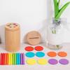 1 Set Wooden Color Sorting Toy Fine Motor Skills Color Matching Cup Box Toddler