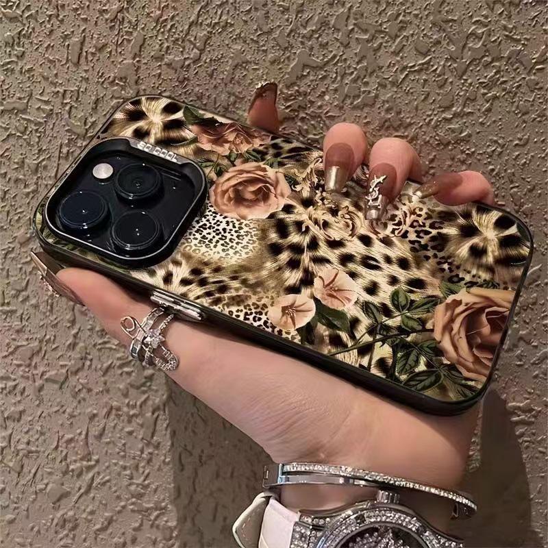 Leopard Print Floral Case for iPhone 15 Pro Max/14 Pro/13/17 Pro