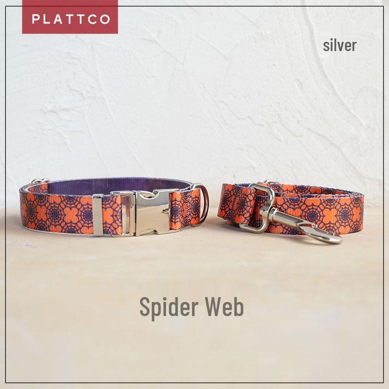 PLATTCO Custom Soft Comfortable Dog Collar & Leash Set with Metal Buckle PDC336 Large