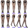 Warp Knitted Seamless Trend Jacquard Fishing Net Socks, Little Love Tiger Pattern Grid Black Stockings