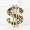 Hip Hop Creative Alloy Dollar Sign Brooch Personality Trend Men'S Suit Coat Corsage Accessories Pin